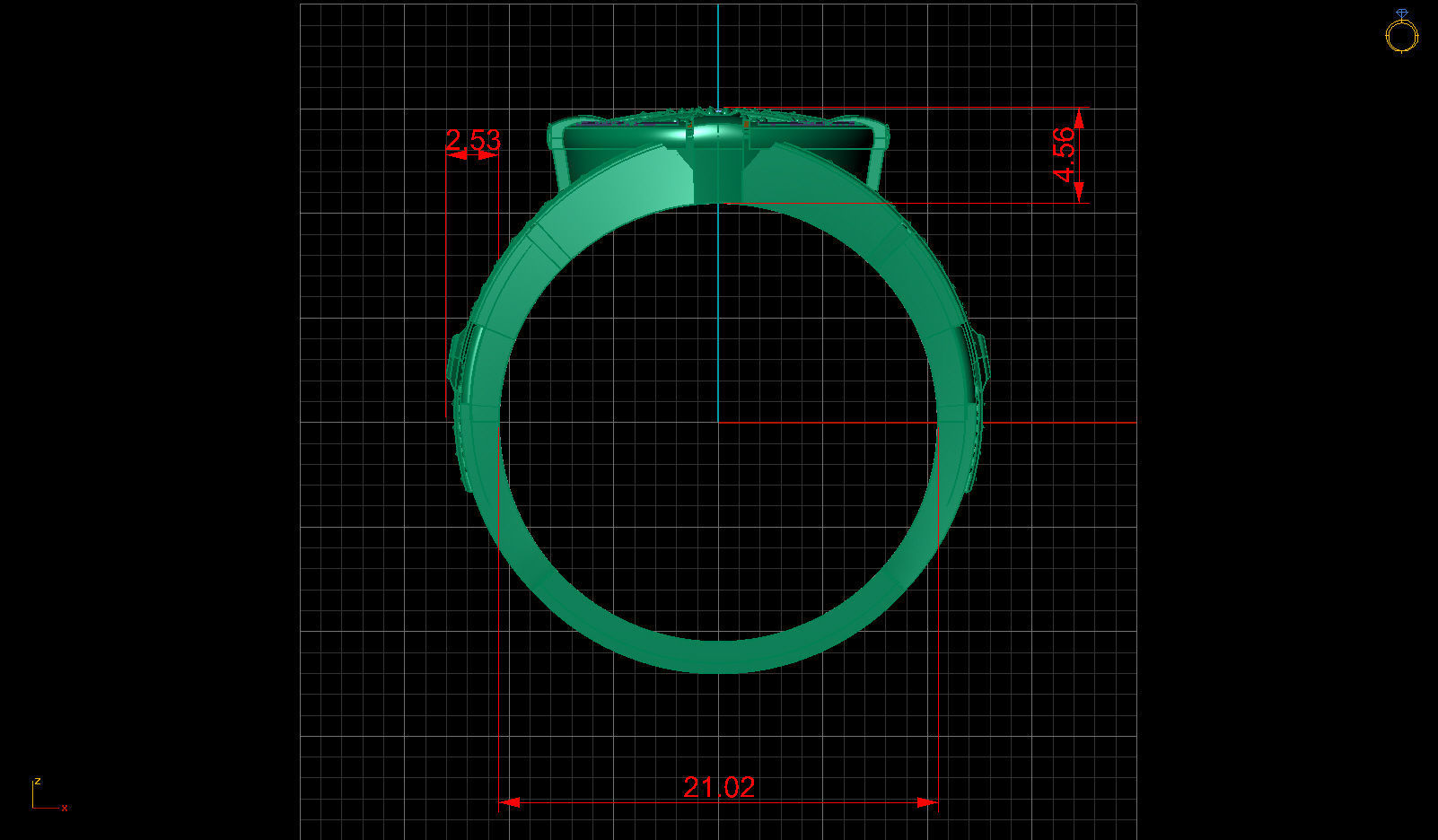 Compass Star Enamel Diamond Onyx Gold Ring 3D print model_7