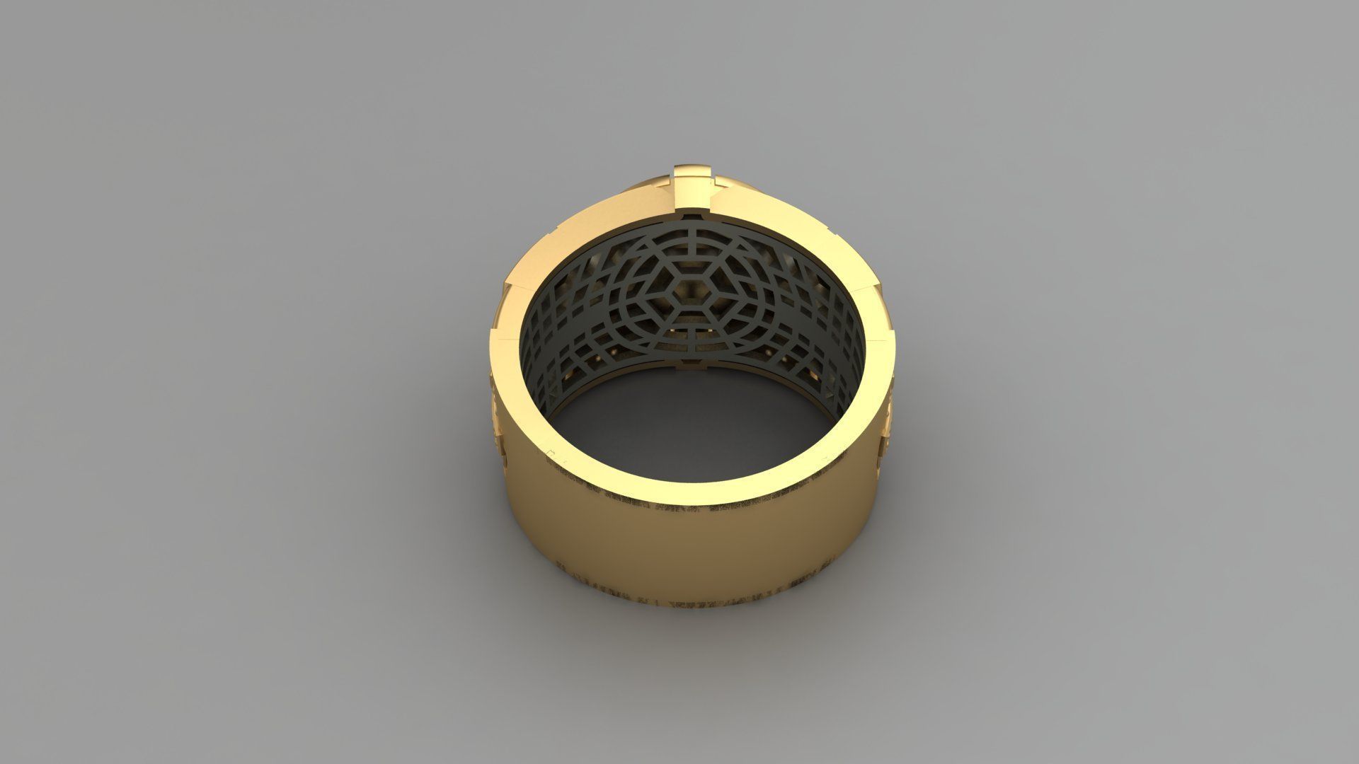 Compass Star Enamel Diamond Onyx Gold Ring 3D print model_2