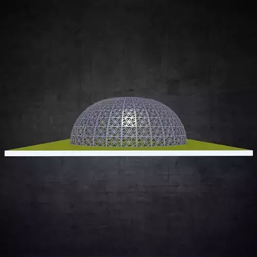 Dome structure flower of life panels Low-poly 3D model