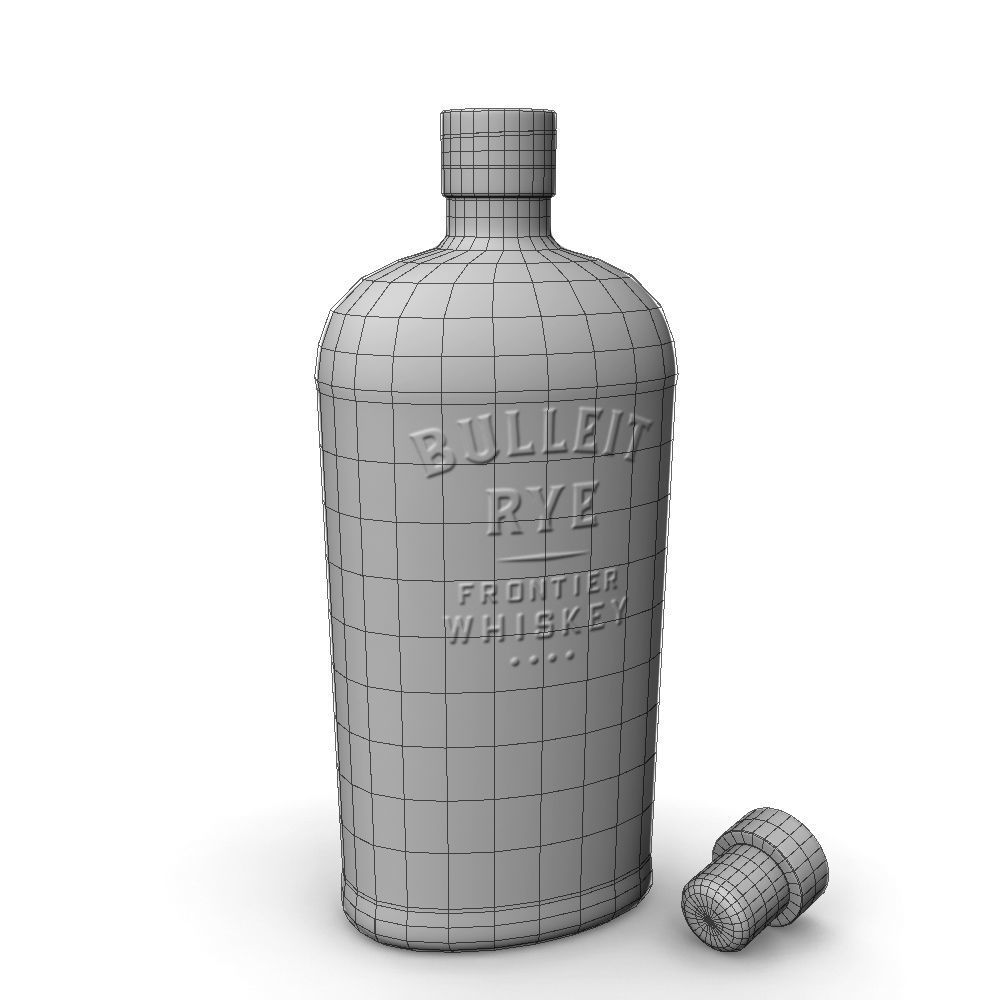 Bulleit Rye 75cl Bottle 3D model_21