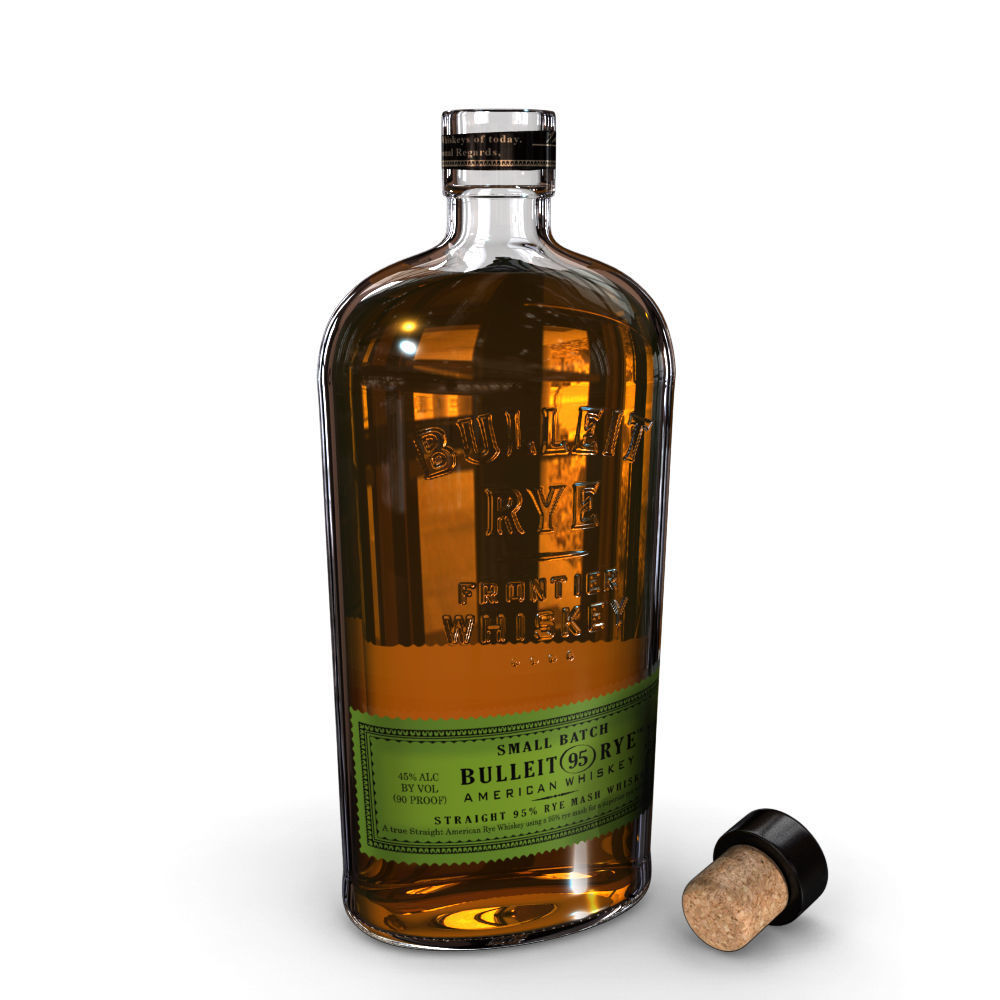 Bulleit Rye 75cl Bottle 3D model_6