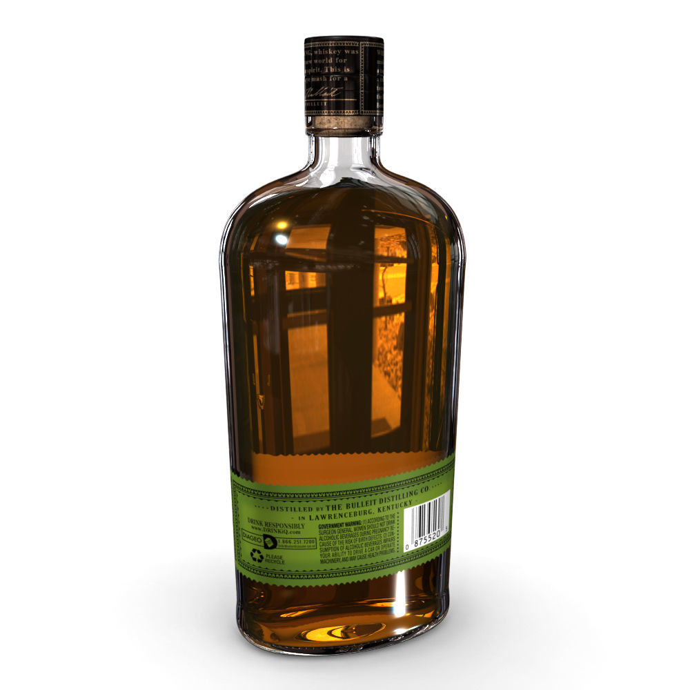 Bulleit Rye 75cl Bottle 3D model_7
