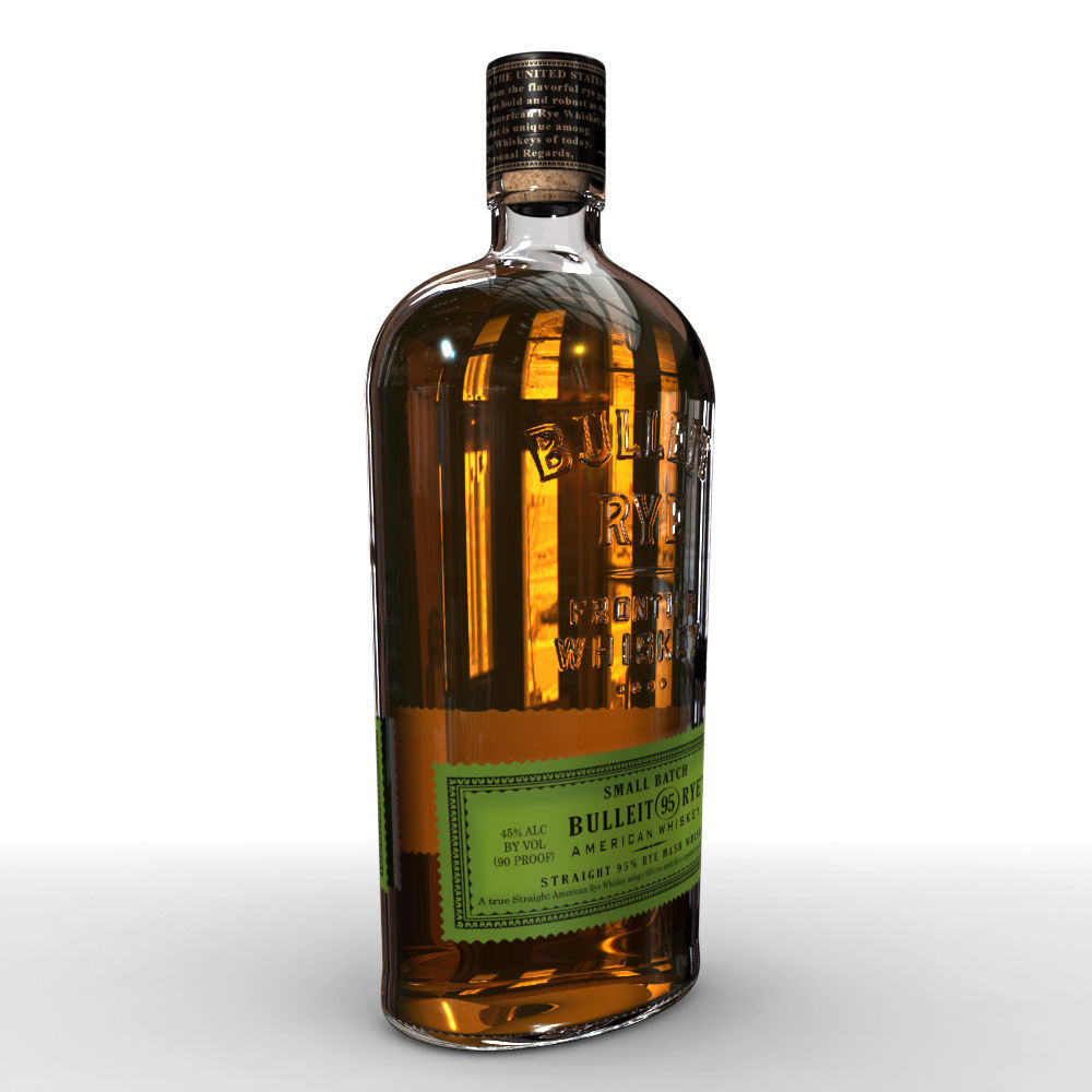 Bulleit Rye 75cl Bottle 3D model_2