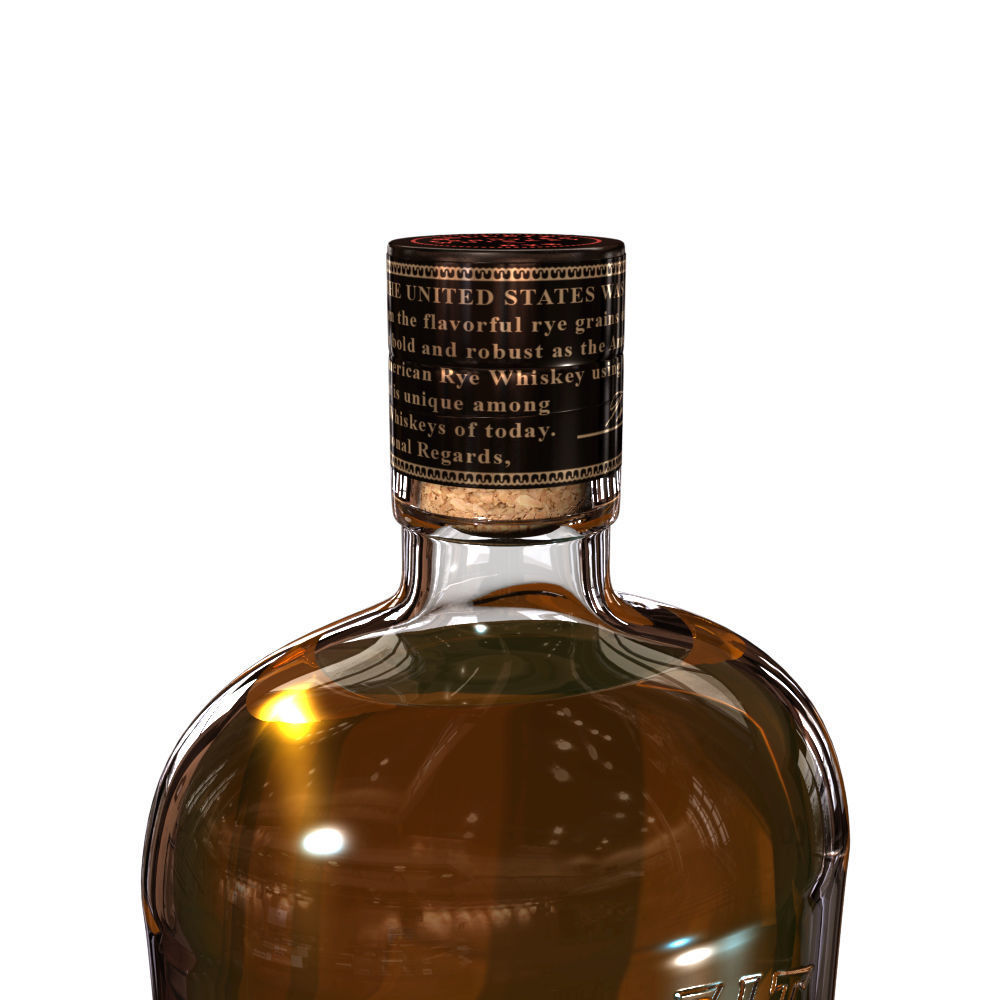 Bulleit Rye 75cl Bottle 3D model_8
