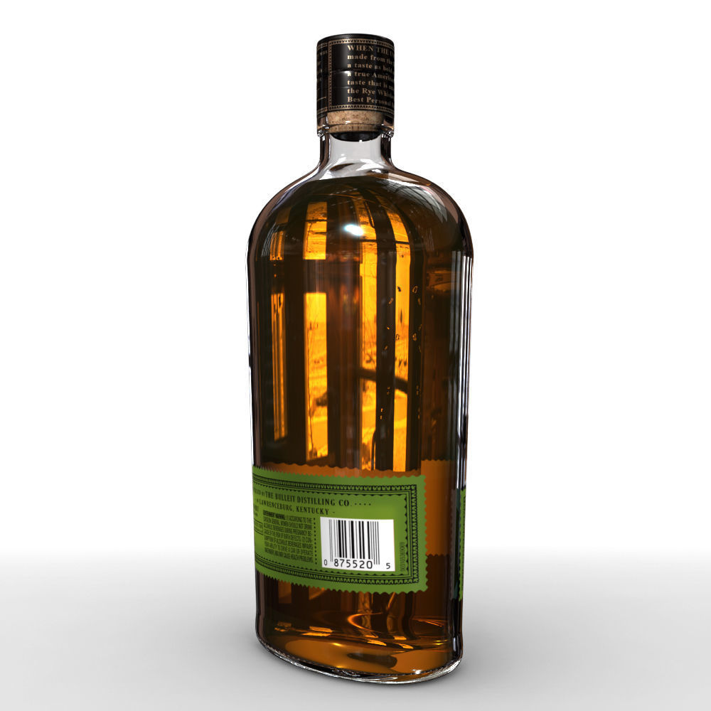 Bulleit Rye 75cl Bottle 3D model_3