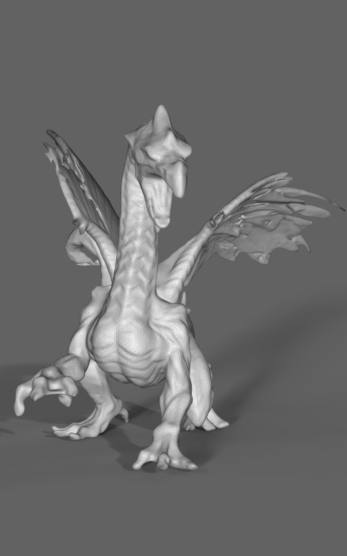 Ice dragon statue 3D print model_3