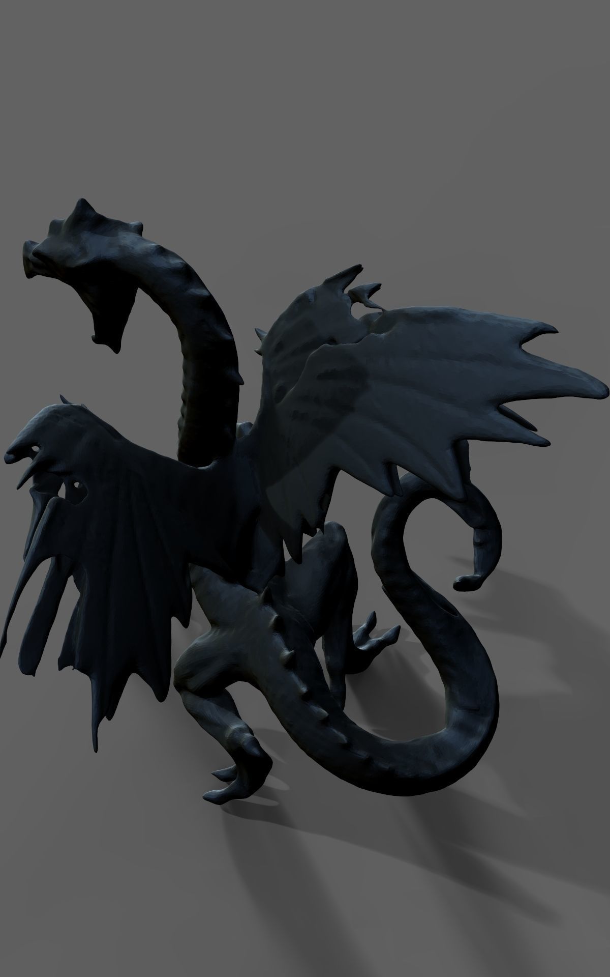 Ice dragon statue 3D print model_2