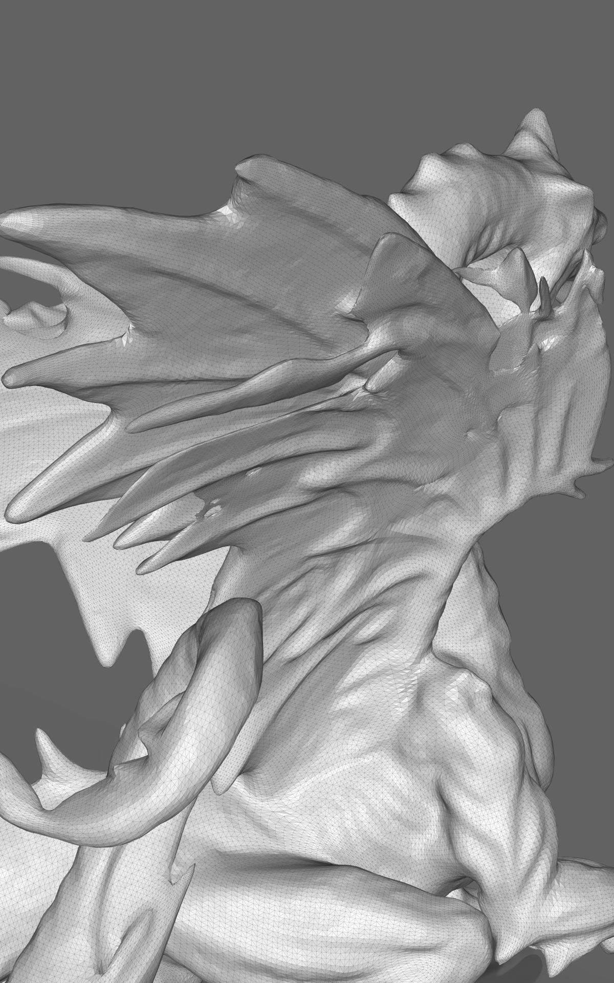 Ice dragon statue 3D print model_6