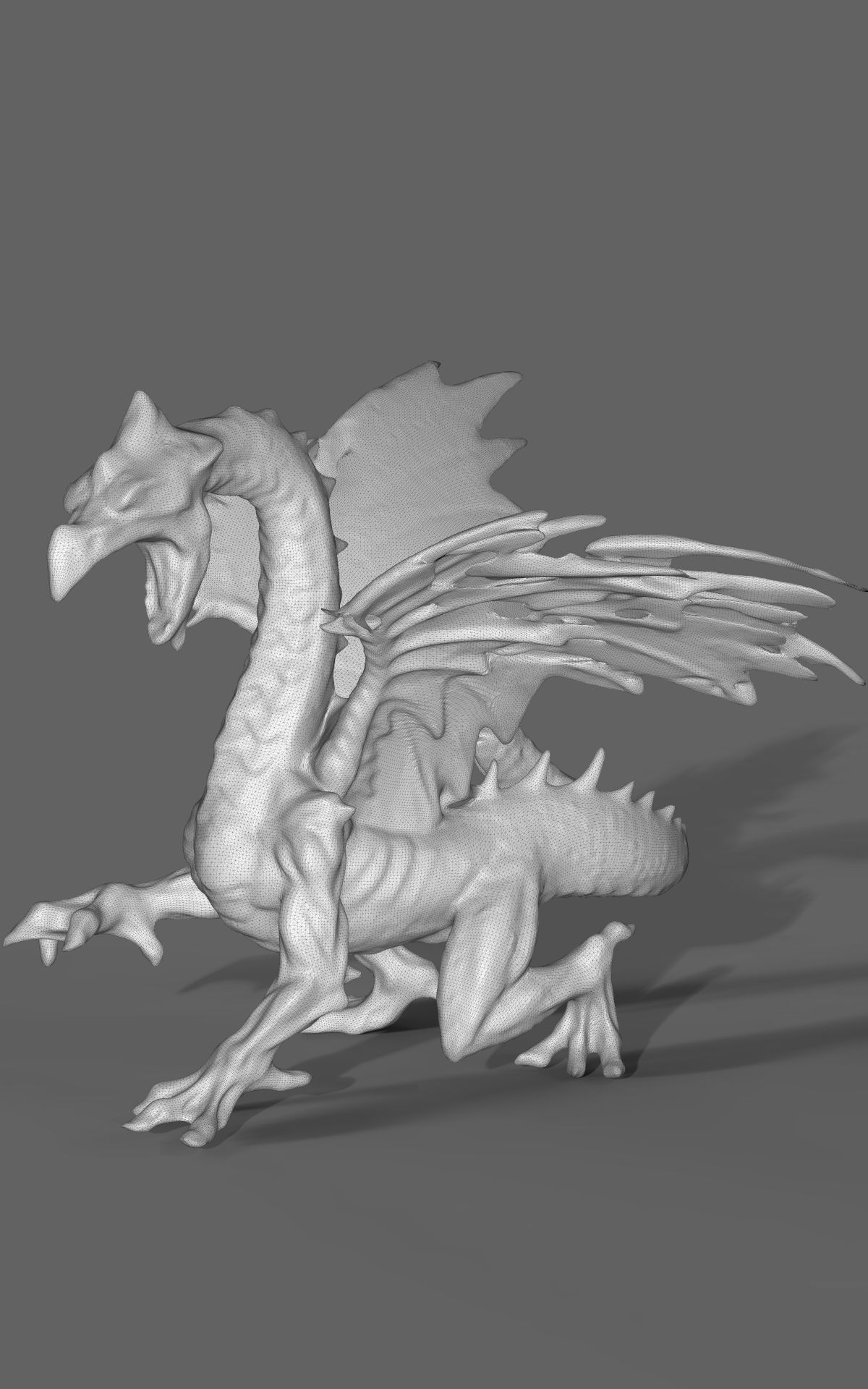 Ice dragon statue 3D print model_4