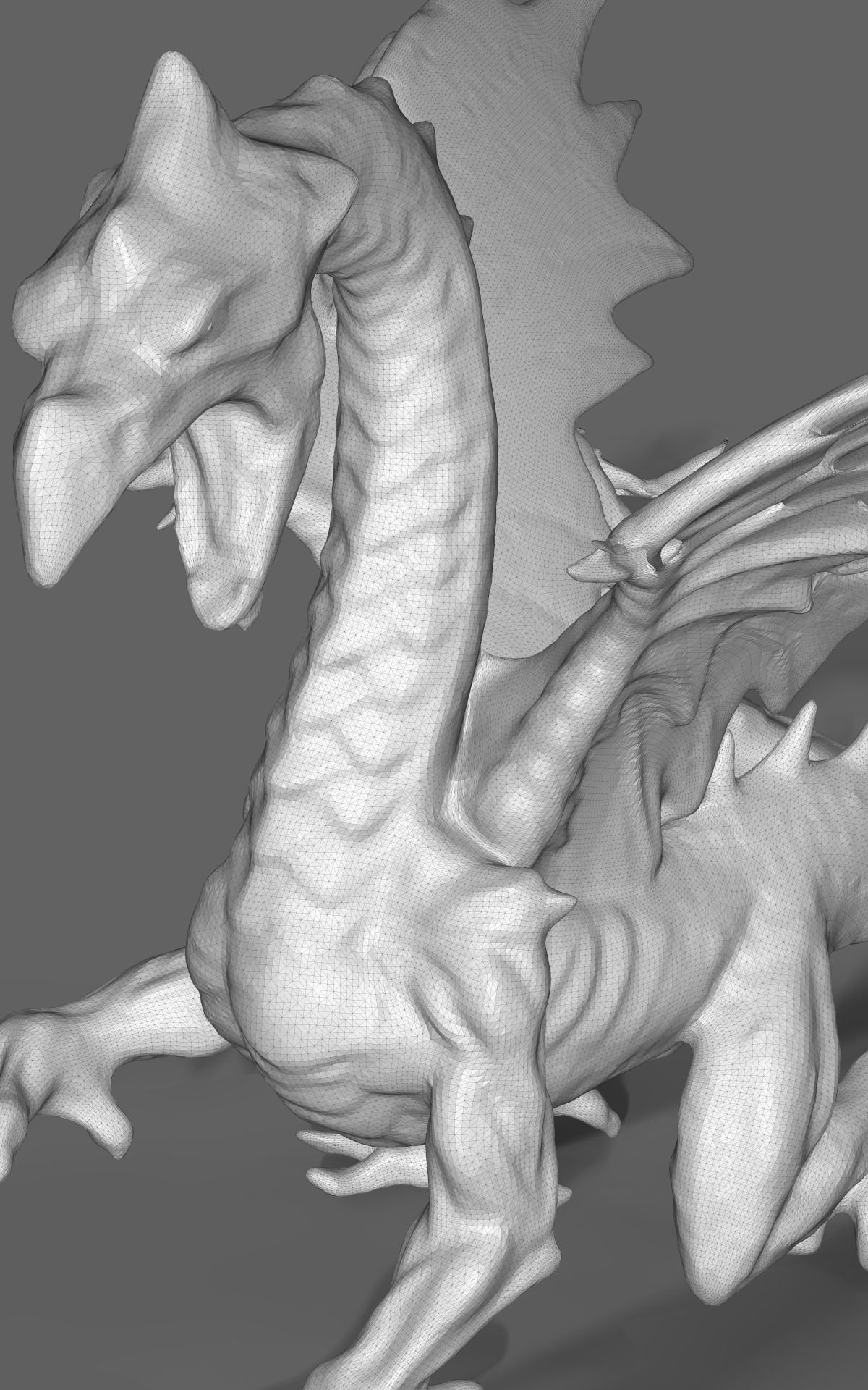 Ice dragon statue 3D print model_8