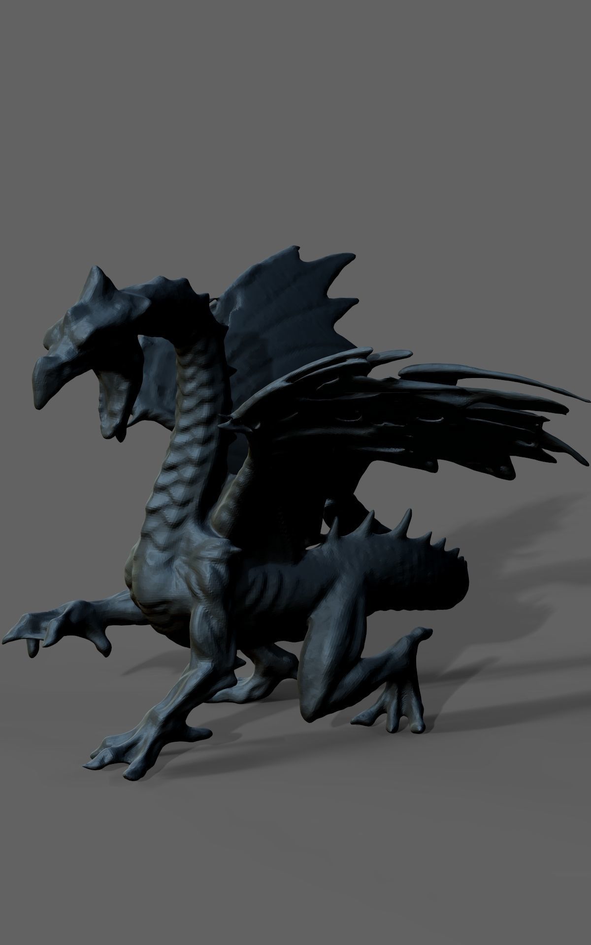 Ice dragon statue 3D print model_1