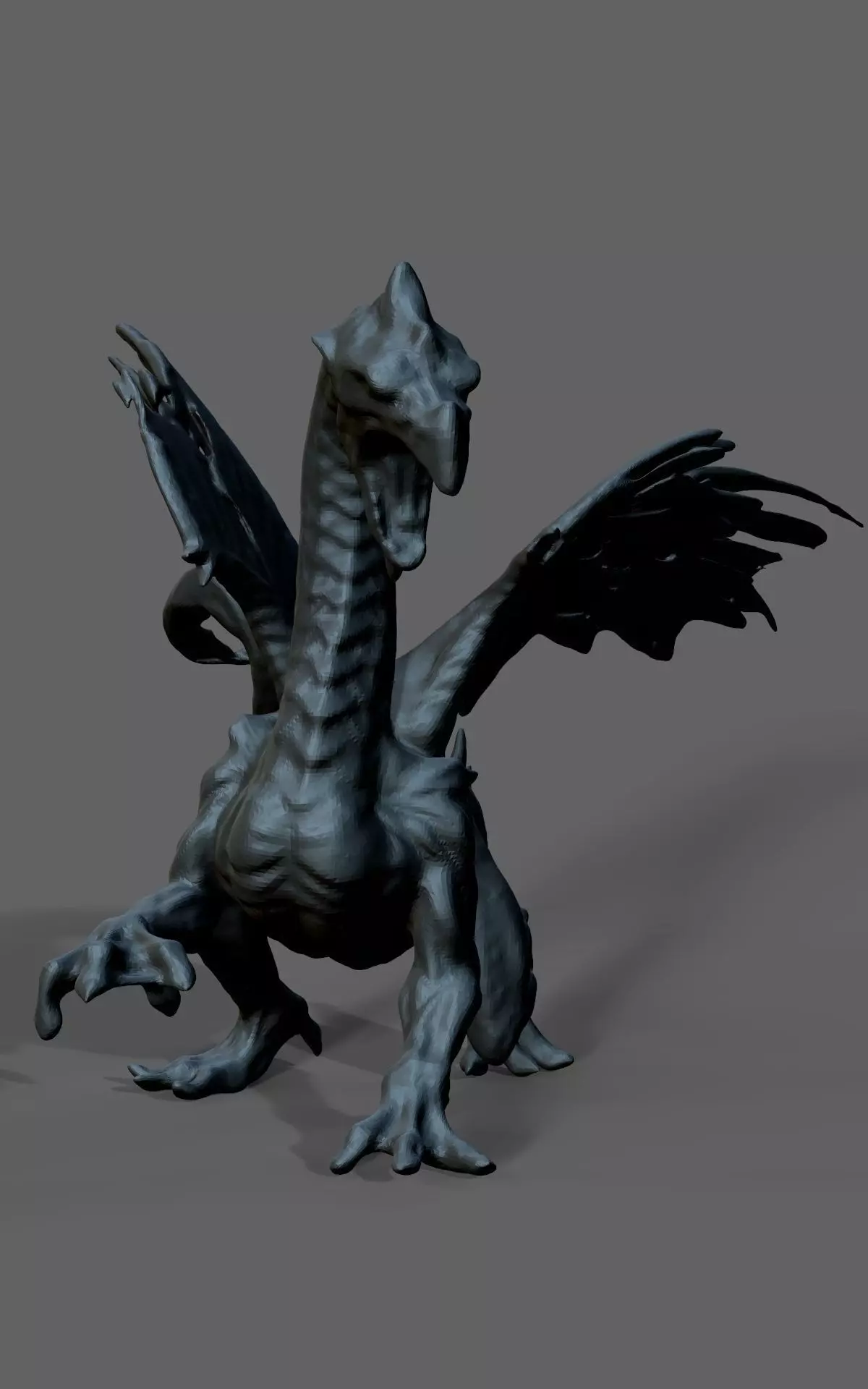Ice dragon statue 3D print model_0