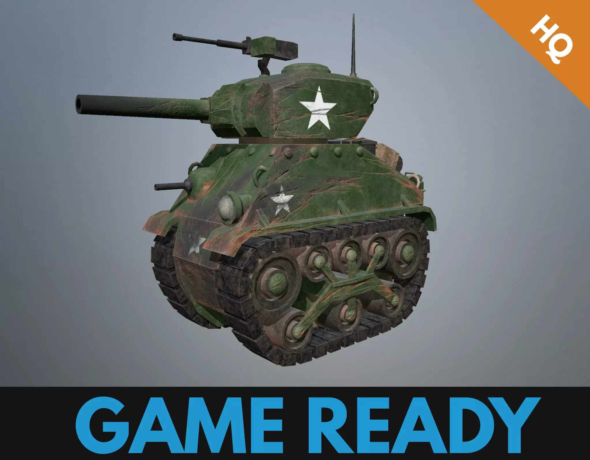 Tank 02 PBR Low-poly 3D model