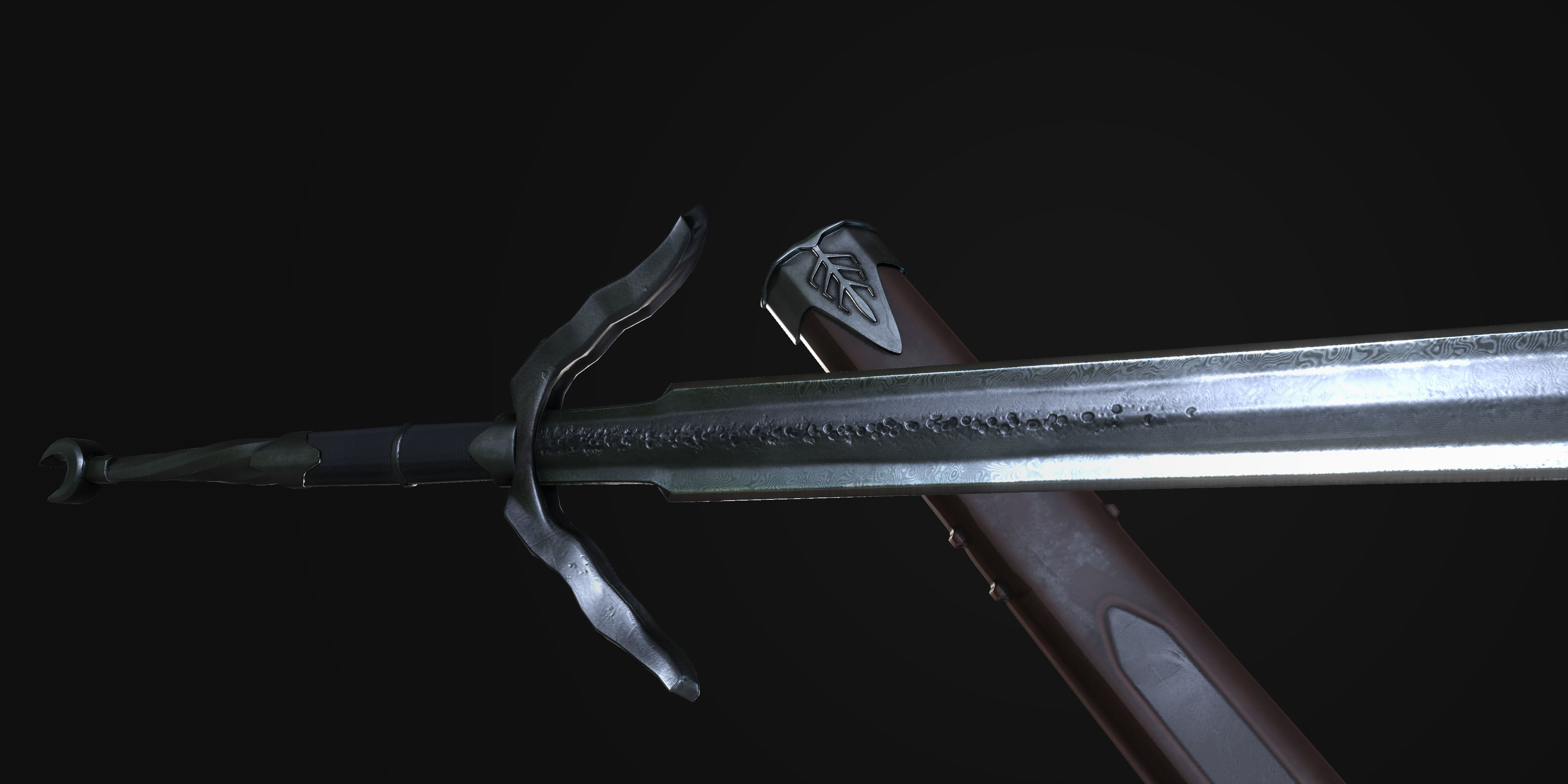 Medieval Hero Sword Low-poly 3D model_2