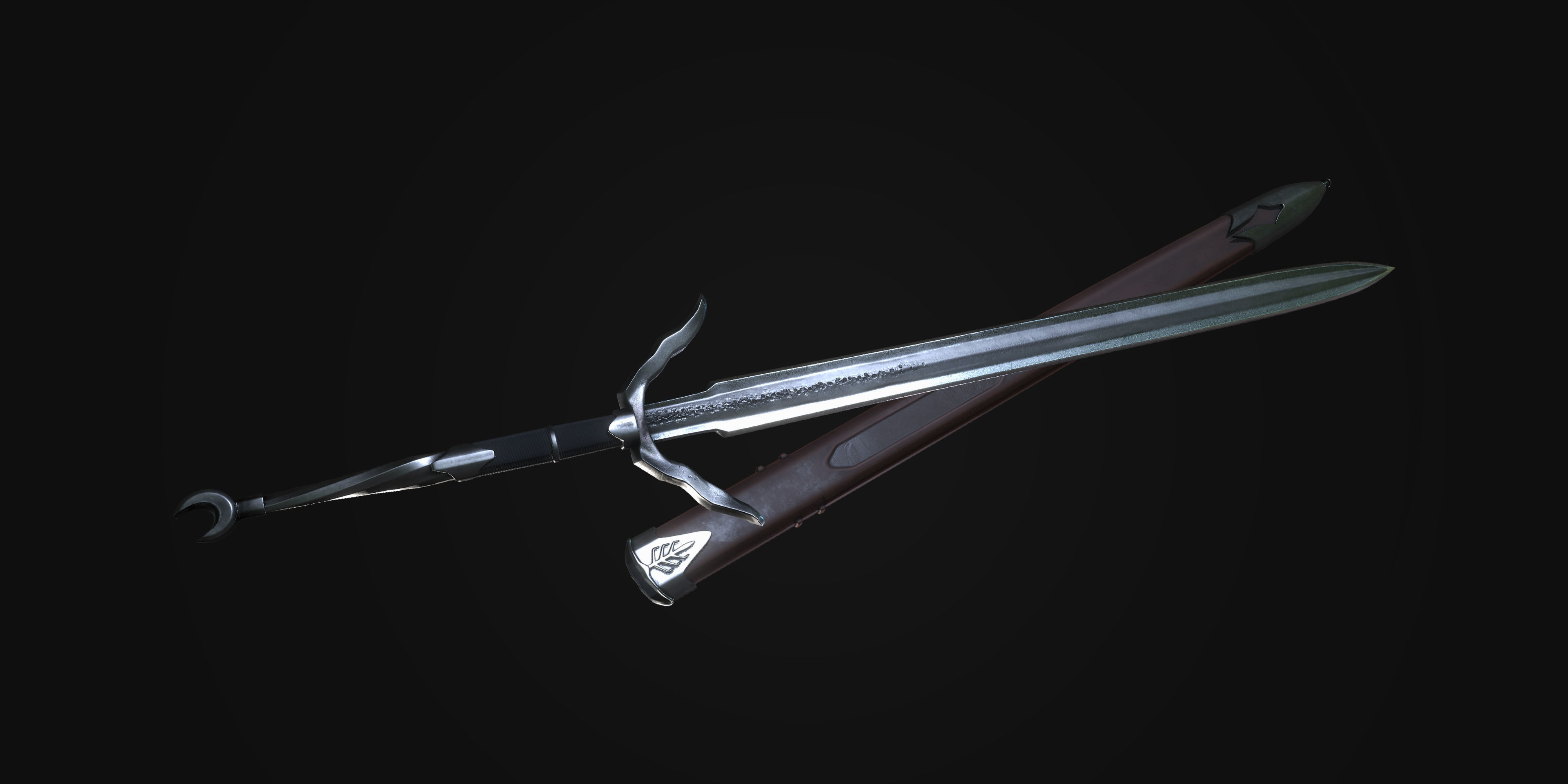 Medieval Hero Sword Low-poly 3D model_1