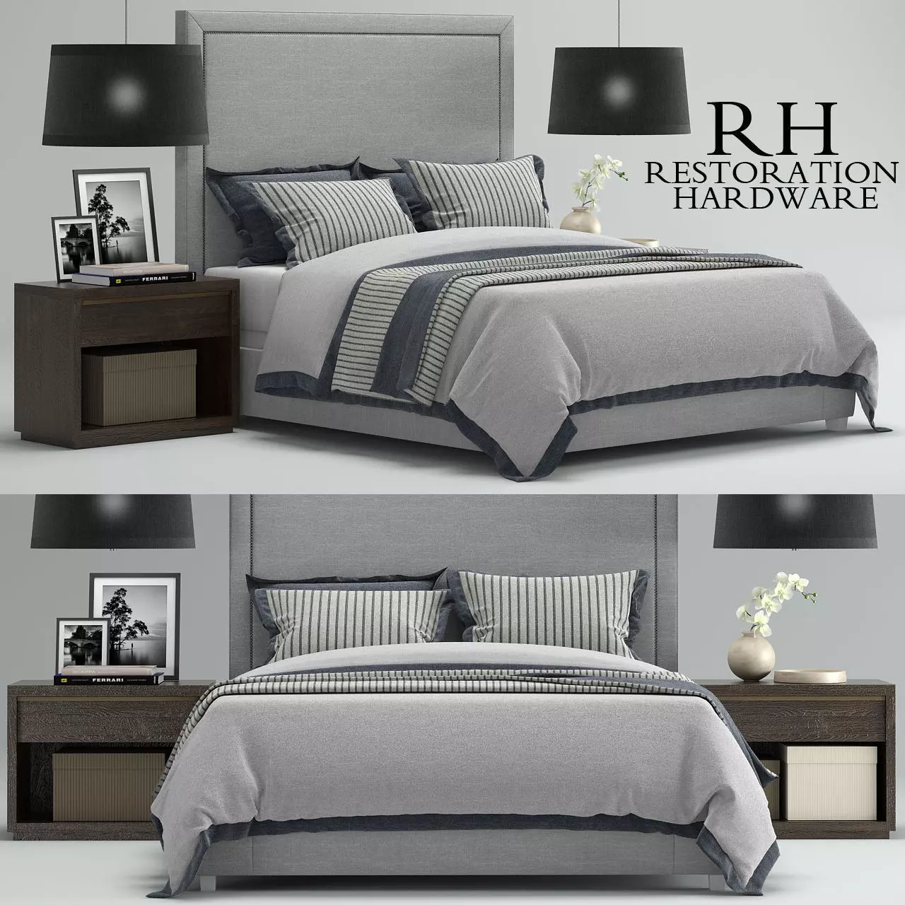 RH Wallace Upholstered bed 3D model_0