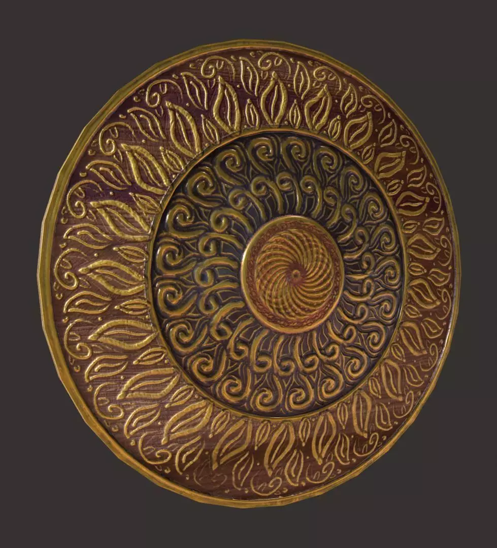 Roman Shield Low-poly 3D model