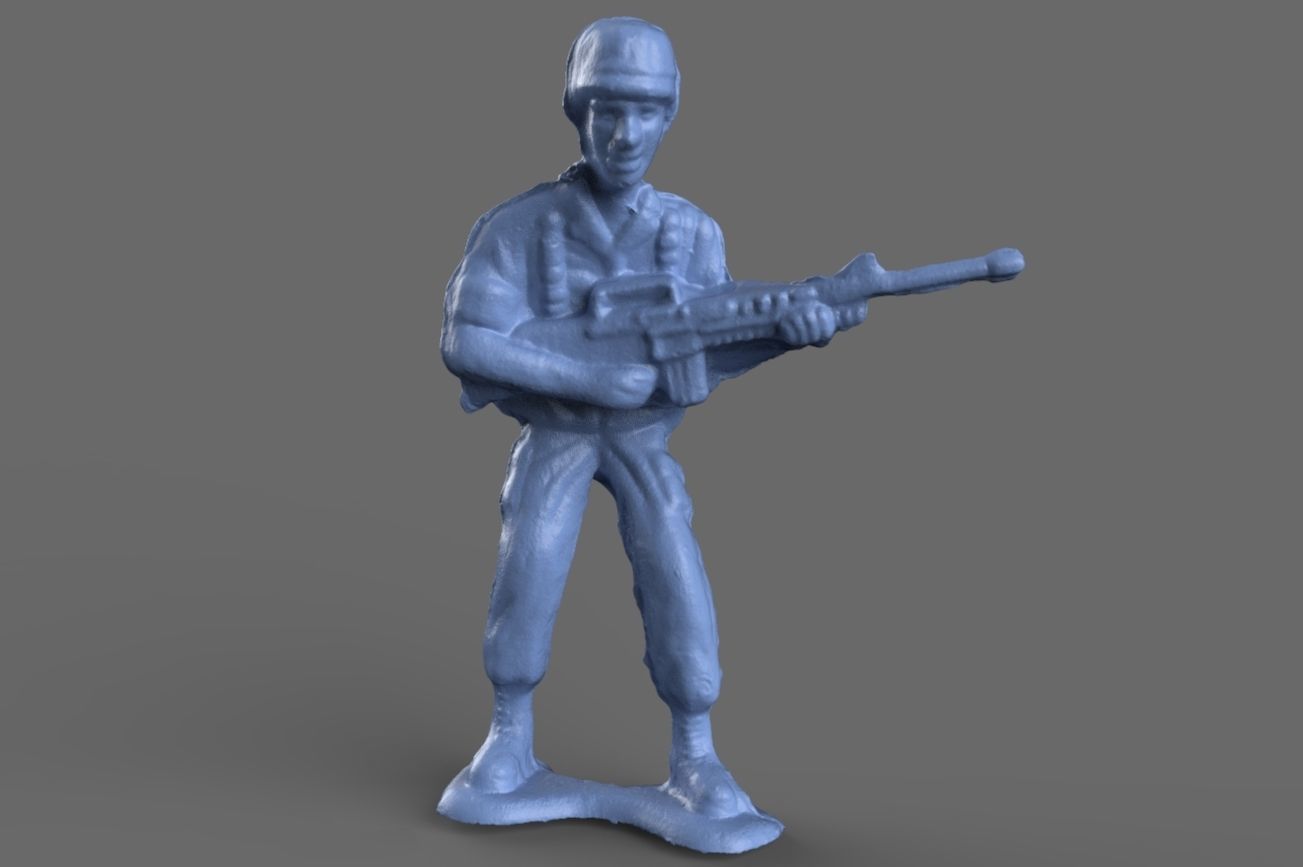 Green Army Man Guarding Miniature 3D model_4