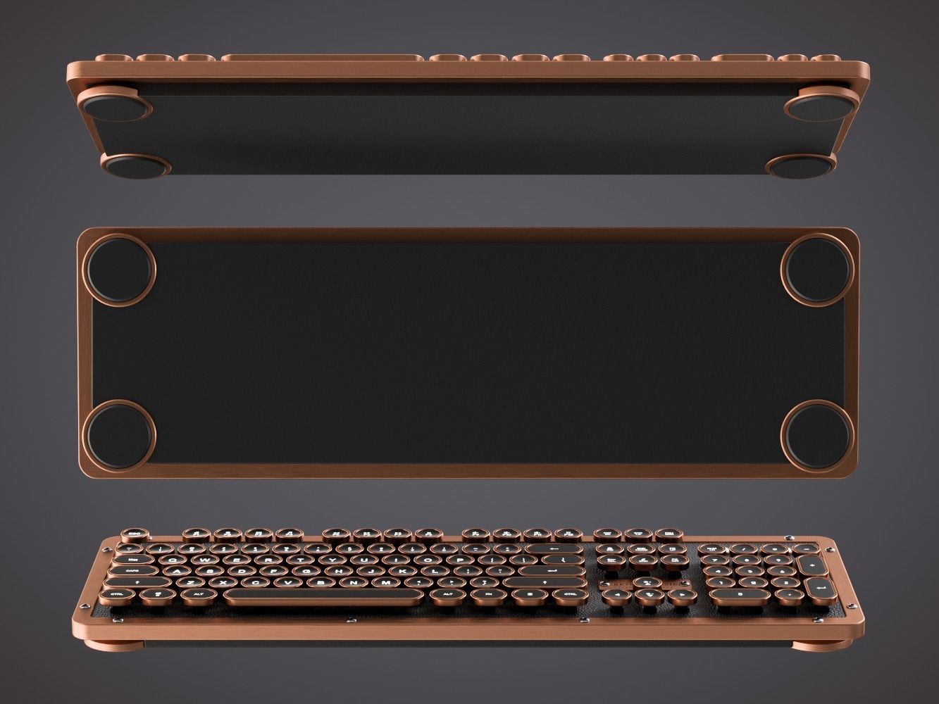 Azio Retro Classic Computer Keyboard 3D model_9