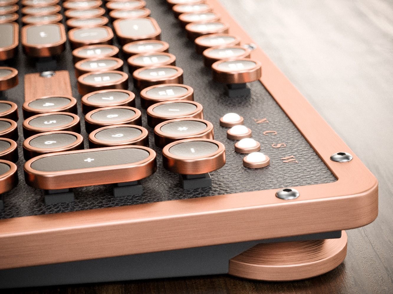 Azio Retro Classic Computer Keyboard 3D model_3