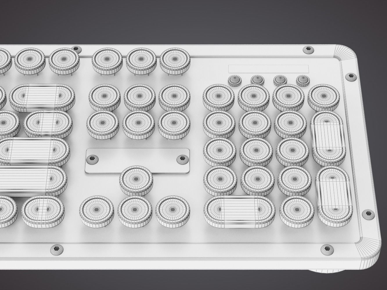 Azio Retro Classic Computer Keyboard 3D model_12