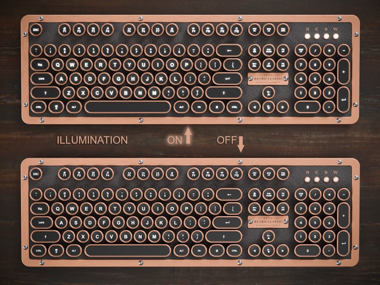 Azio Retro Classic Computer Keyboard 3D model_7