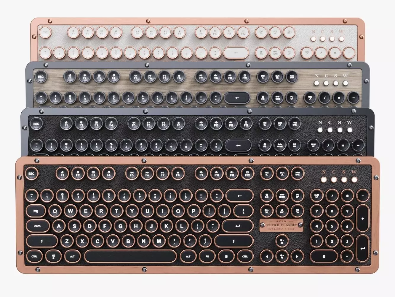 Azio Retro Classic Computer Keyboard 3D model_0