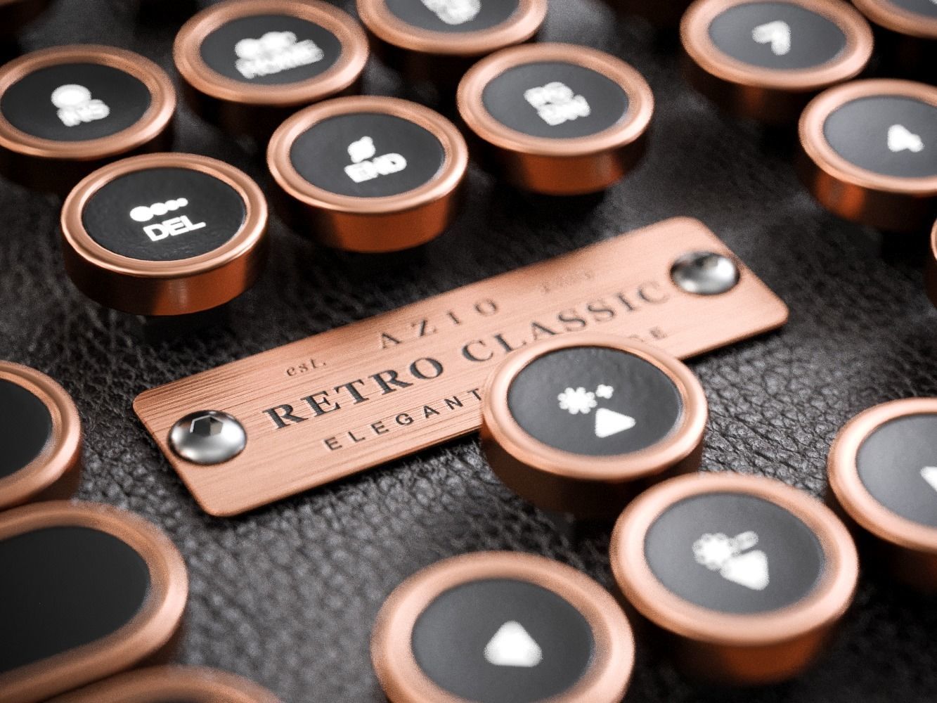 Azio Retro Classic Computer Keyboard 3D model_6