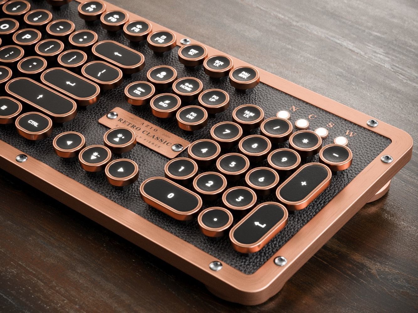 Azio Retro Classic Computer Keyboard 3D model_2