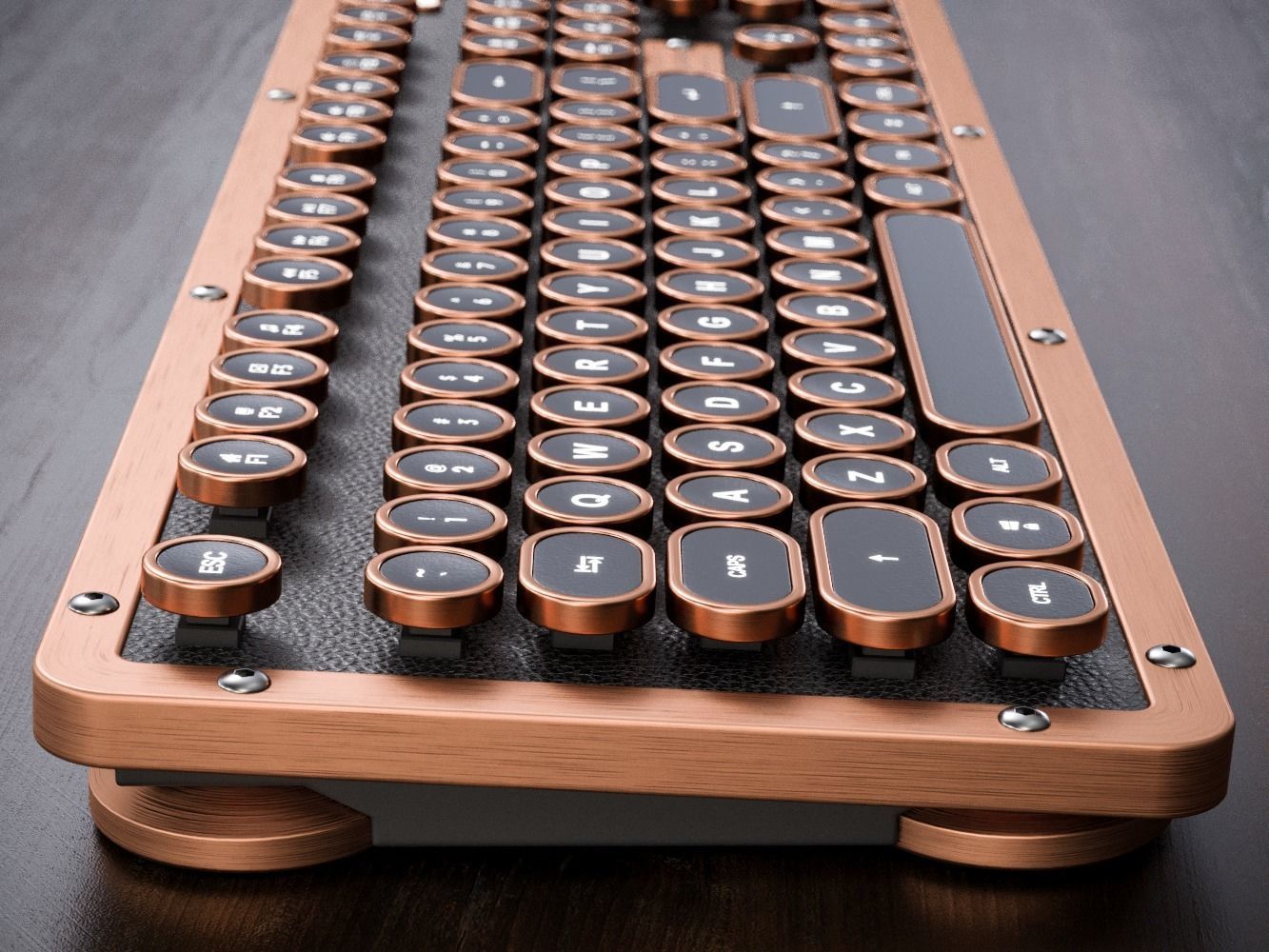 Azio Retro Classic Computer Keyboard 3D model_4