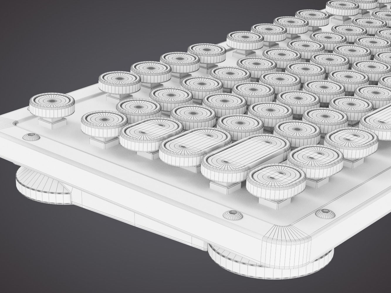 Azio Retro Classic Computer Keyboard 3D model_13