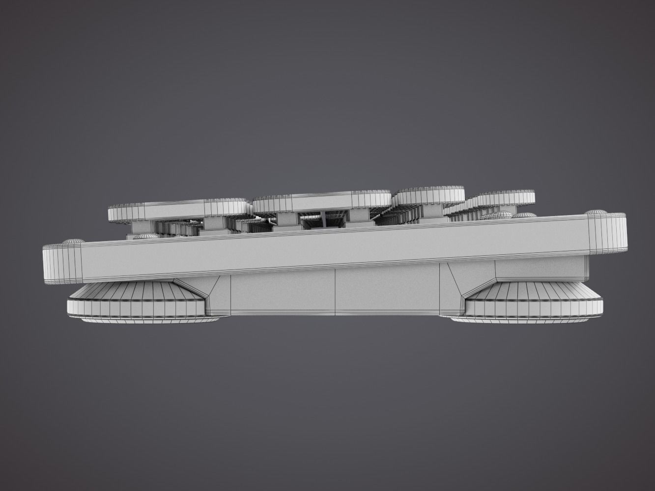 Azio Retro Classic Computer Keyboard 3D model_15