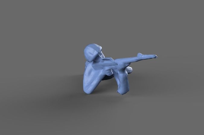 3D Green Army Man Laying Down 3D model