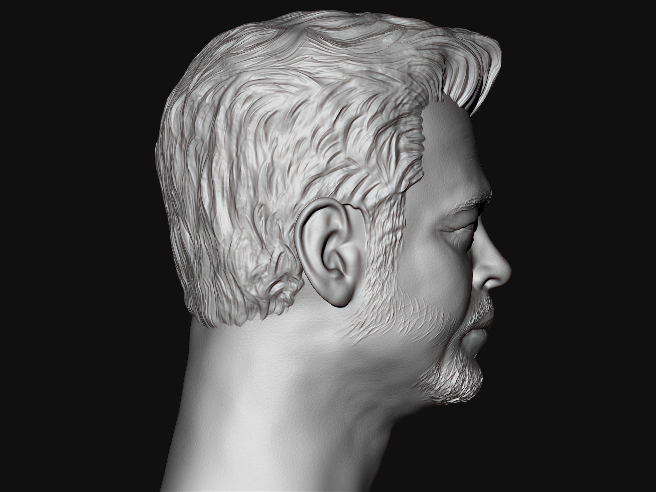 Benicio Del Toro 3D printable portrait sculpture  3D print model_4