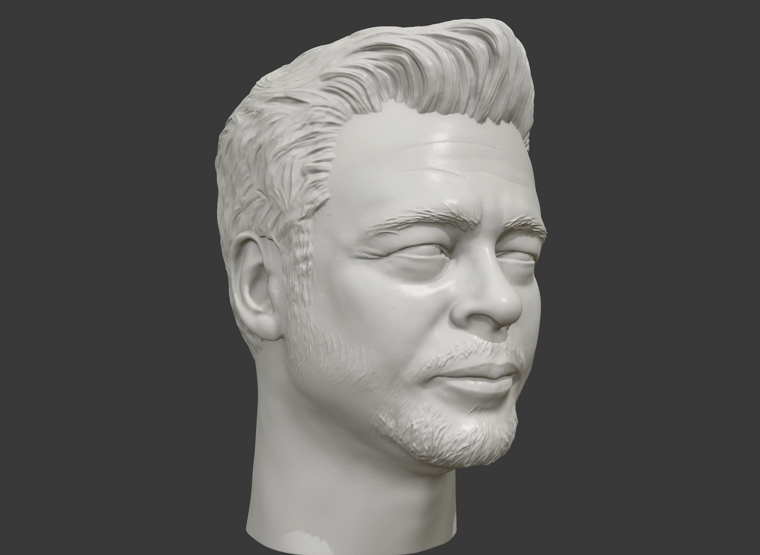 Benicio Del Toro 3D printable portrait sculpture  3D print model_7