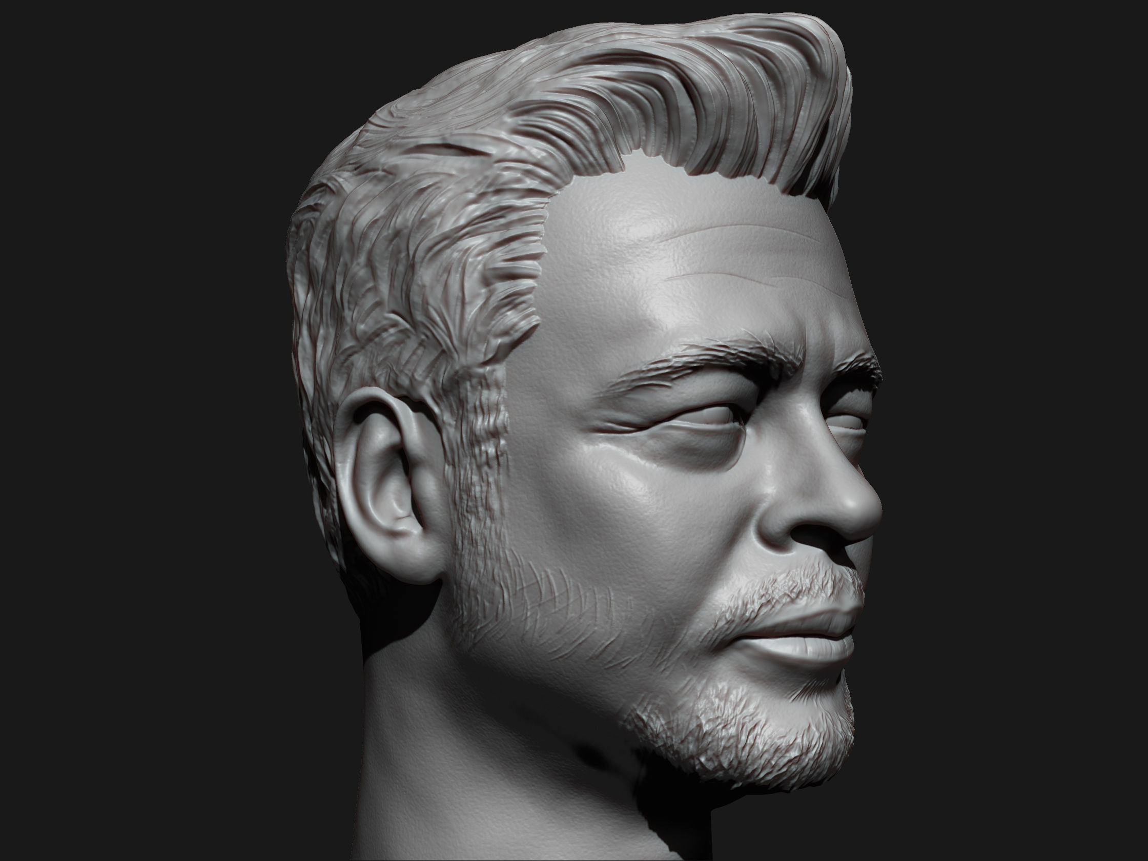 Benicio Del Toro 3D printable portrait sculpture  3D print model_3