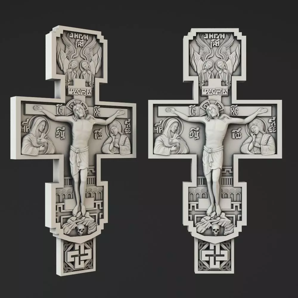 Crucifix cross of jesus 3D print model_0
