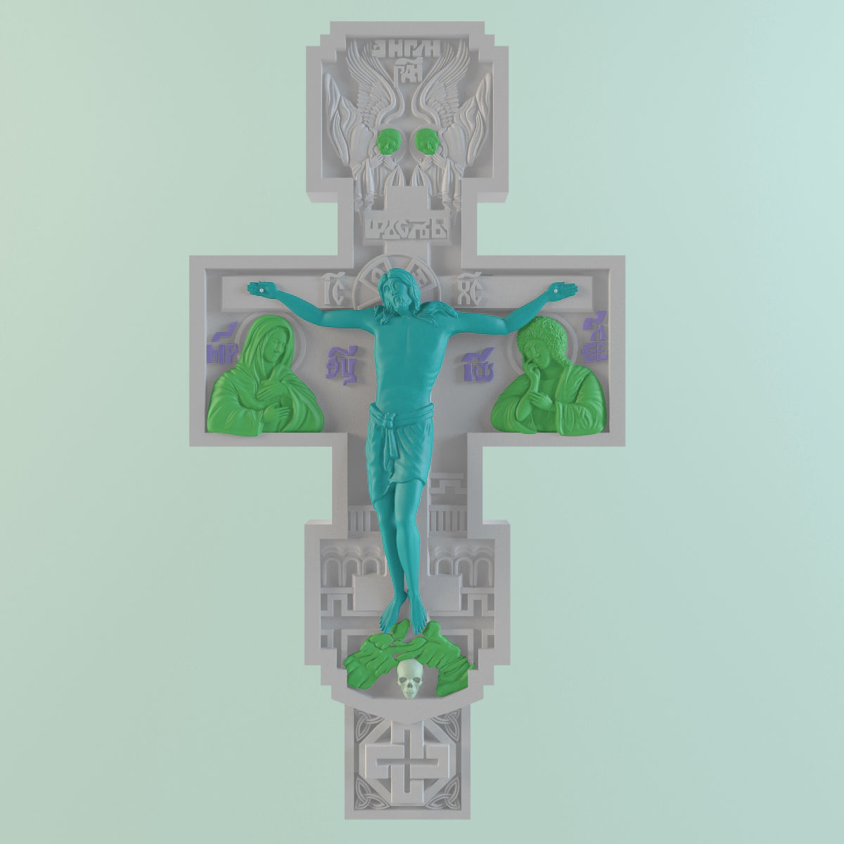 Crucifix cross of jesus 3D print model_1