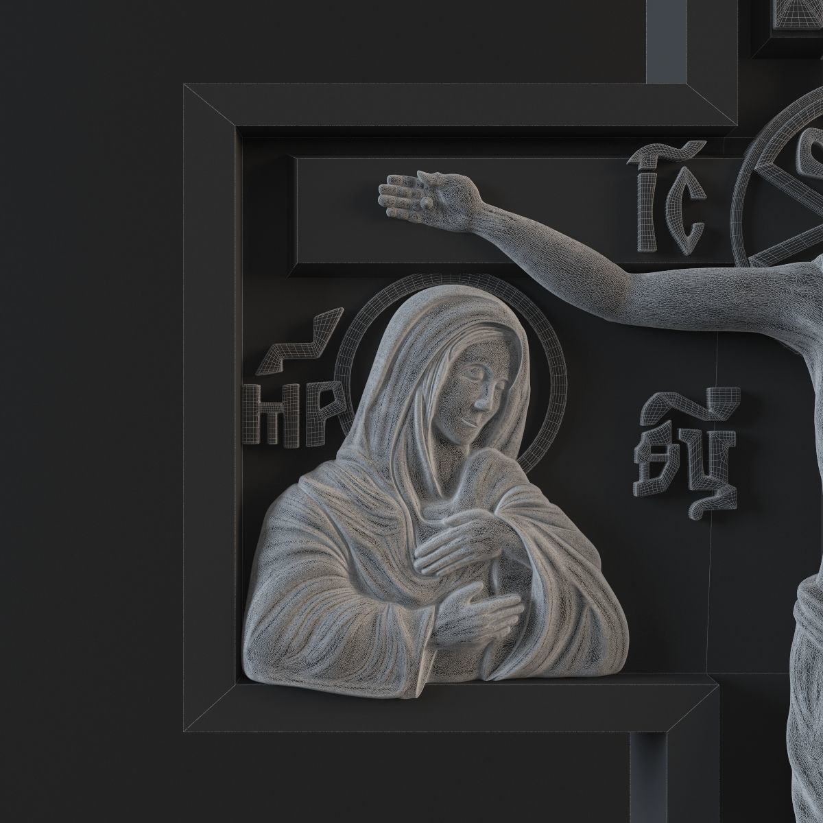 Crucifix cross of jesus 3D print model_17