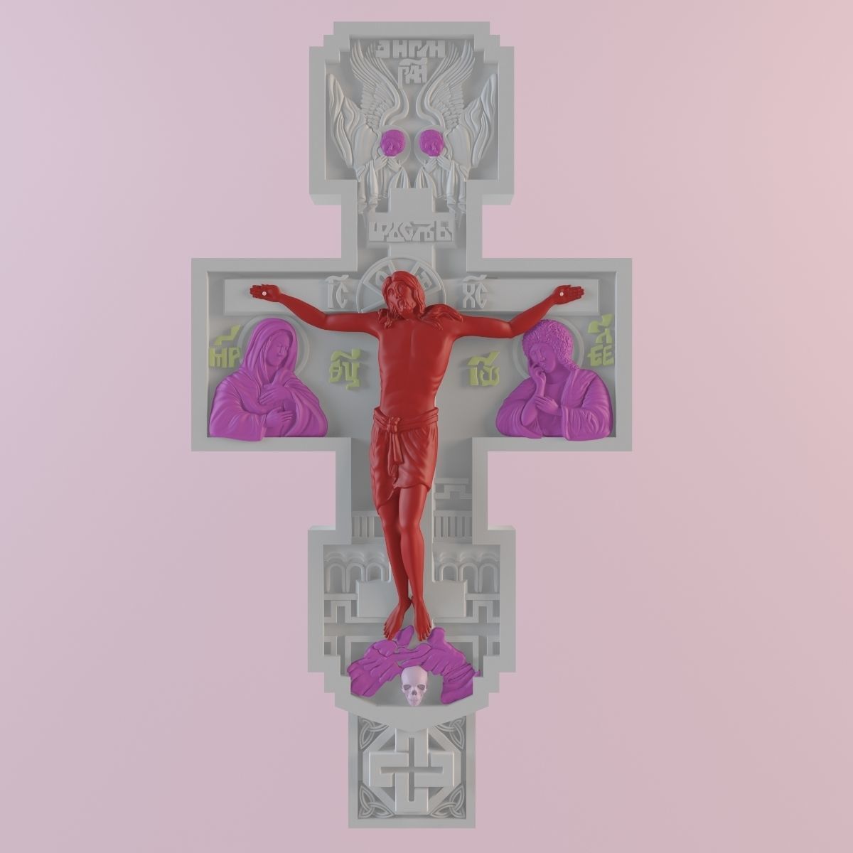 Crucifix cross of jesus 3D print model_7