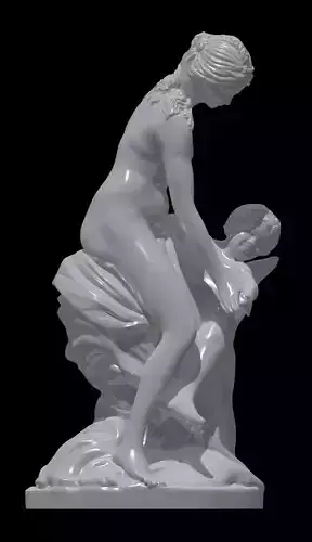 Venus Teaching Cupid To Use His Bow -Louvre Paris