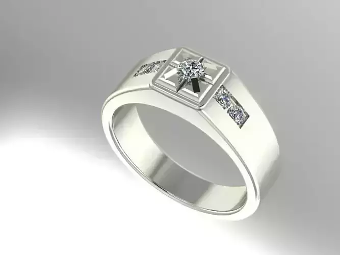 mens diamond wedding band 3D print model