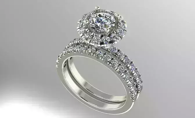 halo wedding set