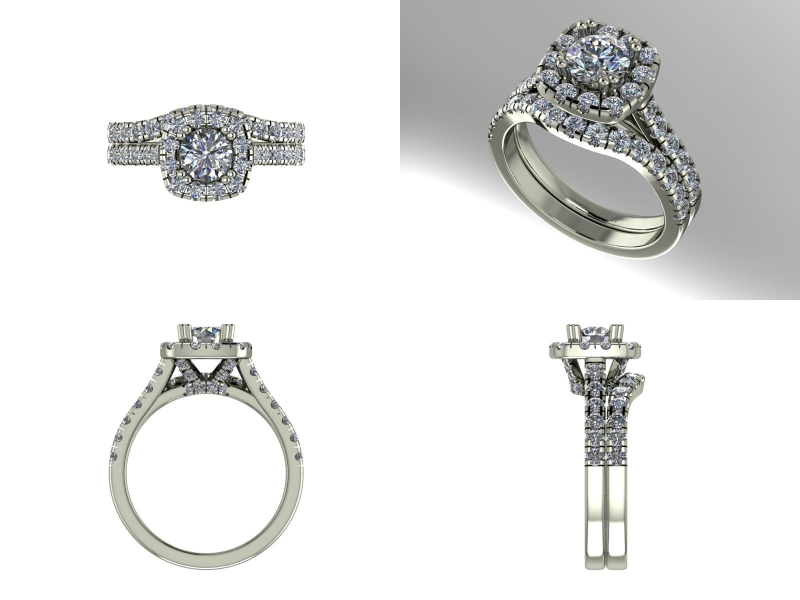 halo wedding set 3D print model_1