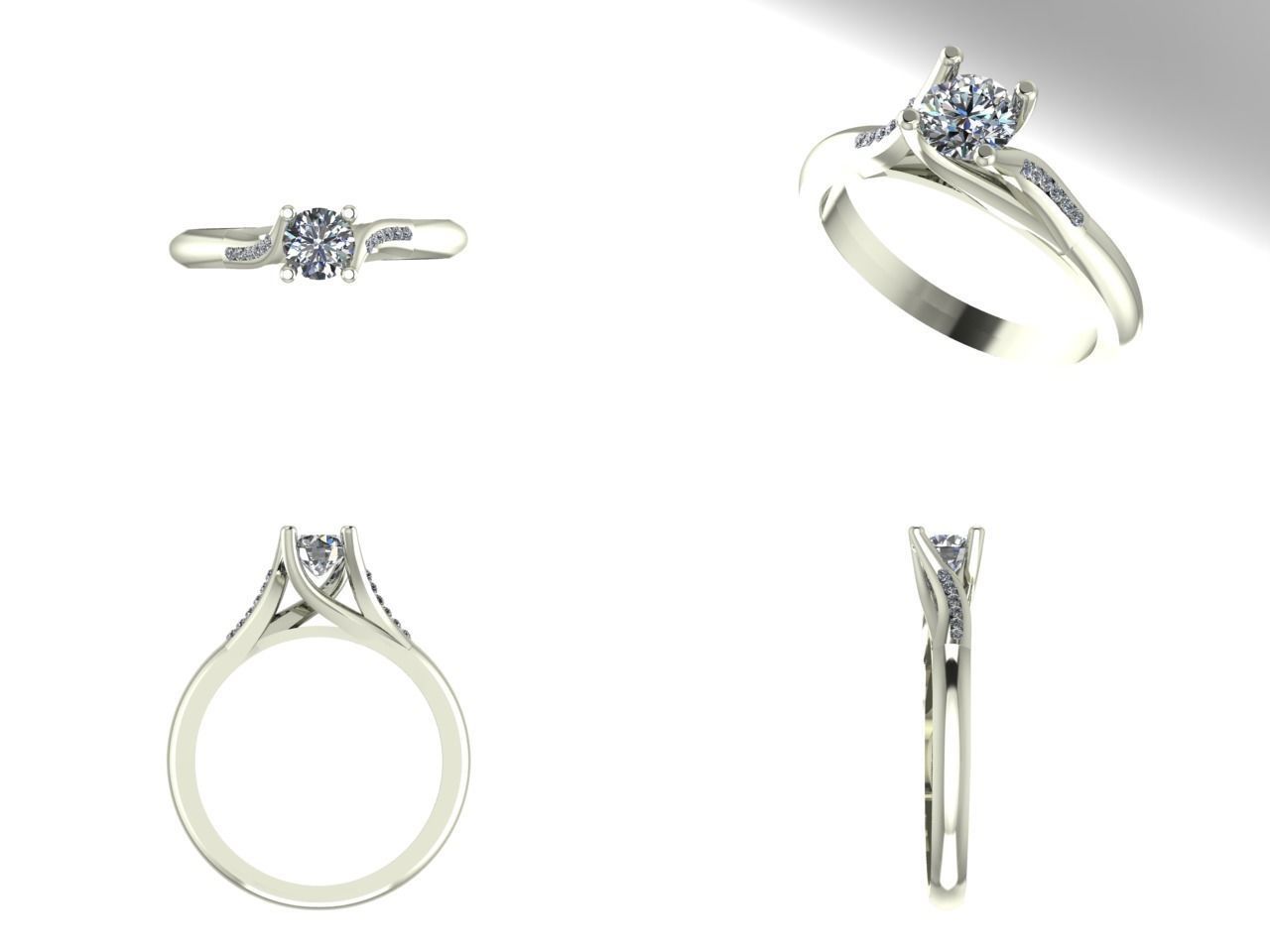 solitaire engagement ring 3D print model_1