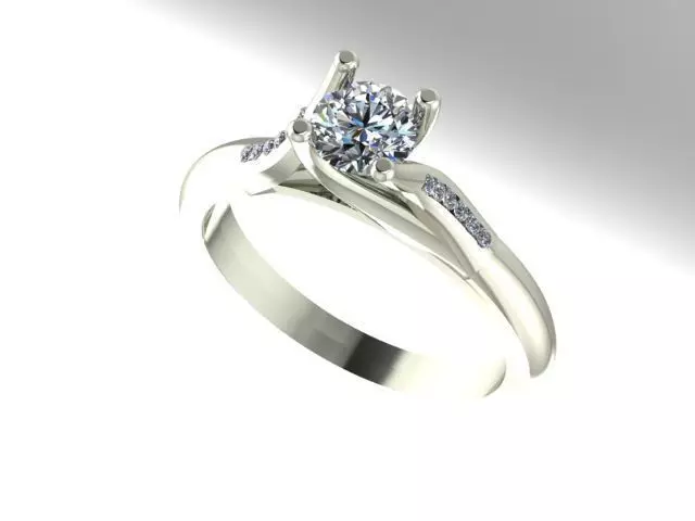 solitaire engagement ring 3D print model_0
