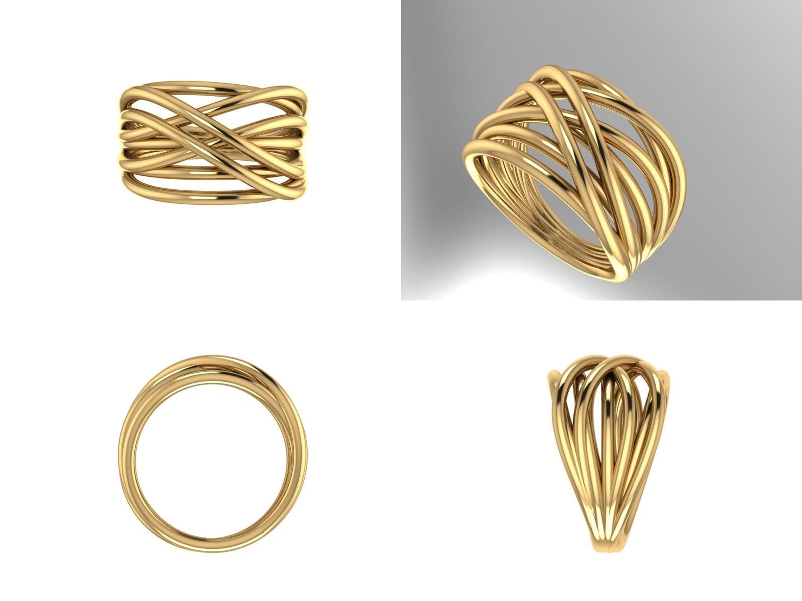 gold fashion ring Free 3D print model_1