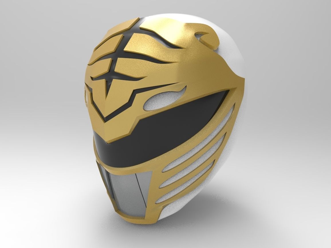 White Ranger Helmet from MMPR  3D print model_2
