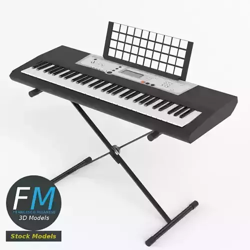 Electronic piano keyboard on stand