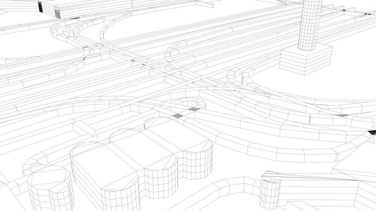 Tokyo Haneda HND Airport Roads Buildings and Public Transport 3D model_14